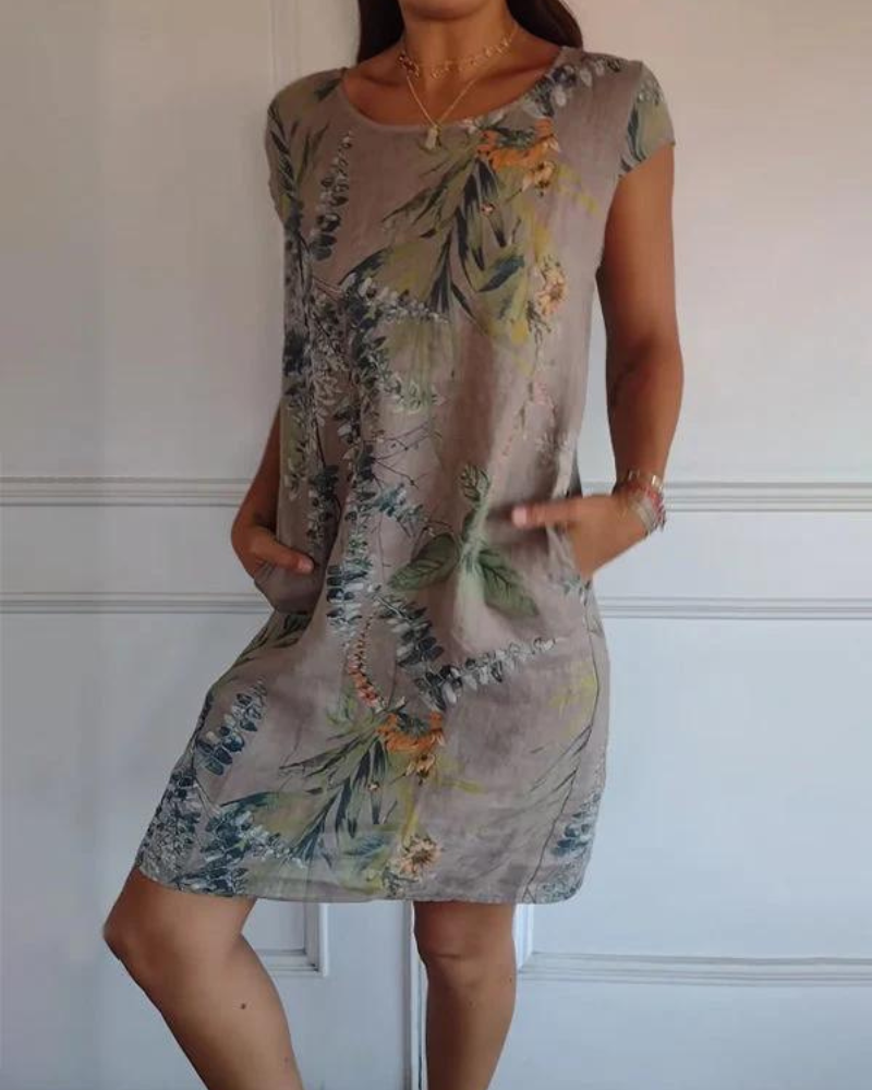 Joana - Robe Imprimée en Coton et Lin