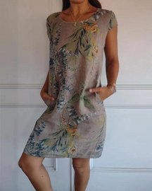 Joana - Robe Imprimée en Coton et Lin