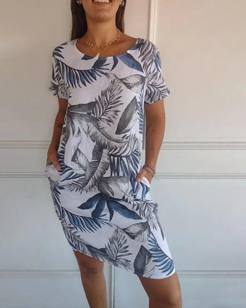 Joana - Robe Imprimée en Coton et Lin