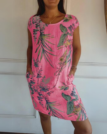 Joana - Robe Imprimée en Coton et Lin
