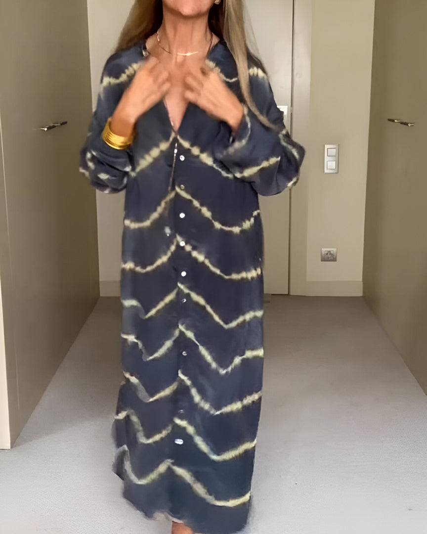 Julia | Robe Longue Bohème À Rayures Élégante