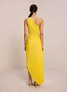 Zarelia | Robe Midi Plissée Asymétrique