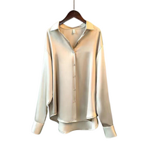 Evelyn | Chemise Longue En Satin À Manches Longues Et Coupe Élégante