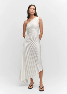 Zarelia | Robe Midi Plissée Asymétrique