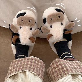 Chaussons Vache en Laine – Confort et Style - Piedis LTD Chaussons Vache en Laine – Confort et Style Bottines Piedis LTD Noir Blanc / 36-37 Piedis LTD Bottines