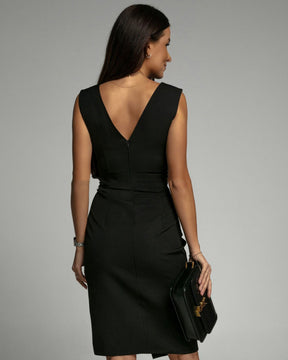 Robe Isa Jolie à col en V et fente