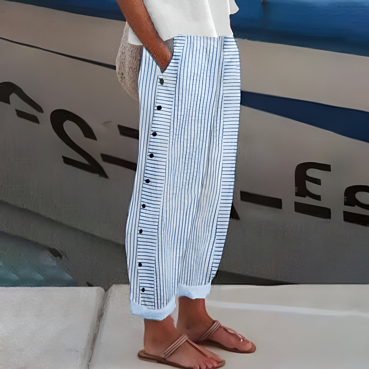 Inger | Pantalon En Lin Léger Et Décontracté