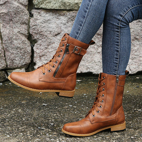 Bottines Britany à Lacets en Cuir PU - Piedis LTD Bottines Britany à Lacets en Cuir PU Bottines Piedis LTD Noir / 36 Piedis LTD Bottines