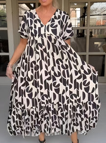 Inès | Robe Fluide À Encolure En V Pour Un Style Estival Élégant
