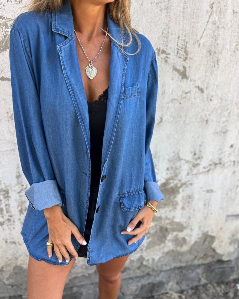 Mireia - Blazer En Denim décontracté 