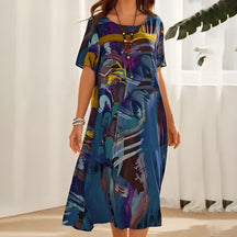 Céleste | Robe Longue Fleurie Et Fluide Pour Un Style Élégant Au Quotidien