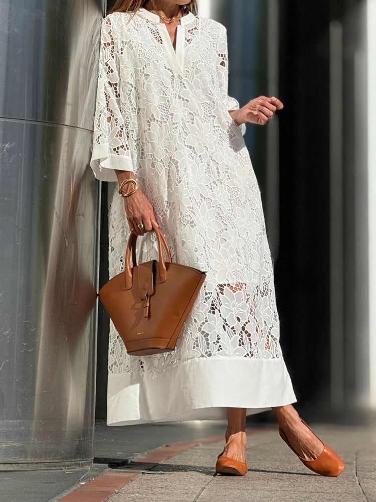Lucille | Robe Oversize En Coton à Imprimé Artistique