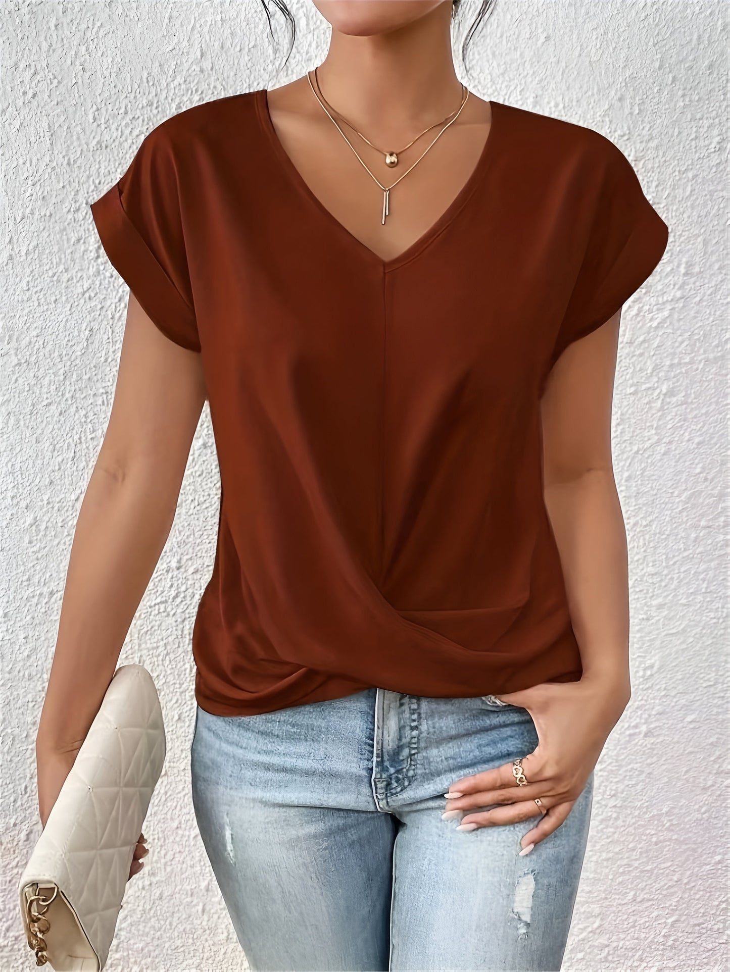 Sophie - T-shirt Décontracté à Col Cœur