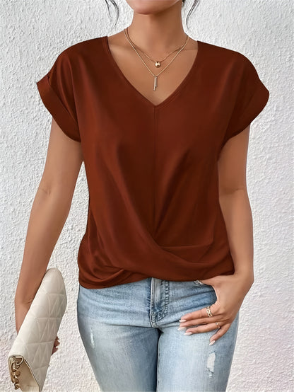 Sophie - T-shirt Décontracté à Col Cœur