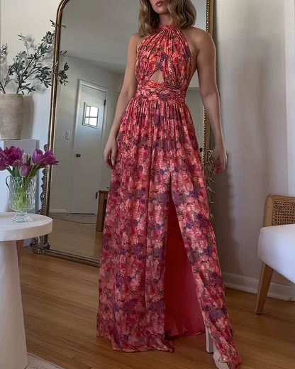 Cira | Robe Longue Dos Nu À Imprimé Fleuri