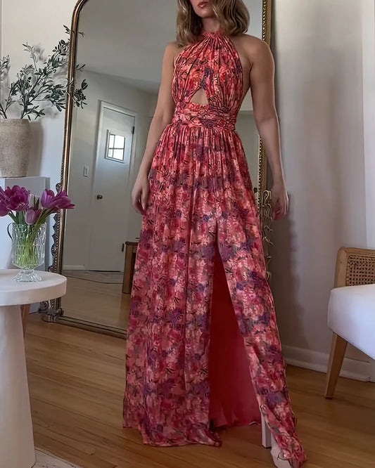 Cira | Robe Longue Dos Nu À Imprimé Fleuri