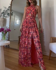 Cira | Robe Longue Dos Nu À Imprimé Fleuri