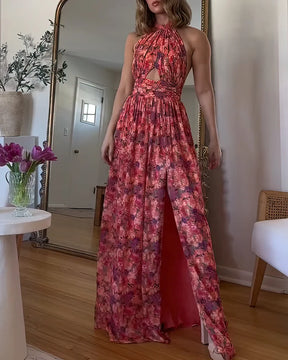 Cira | Robe Longue Dos Nu À Imprimé Fleuri