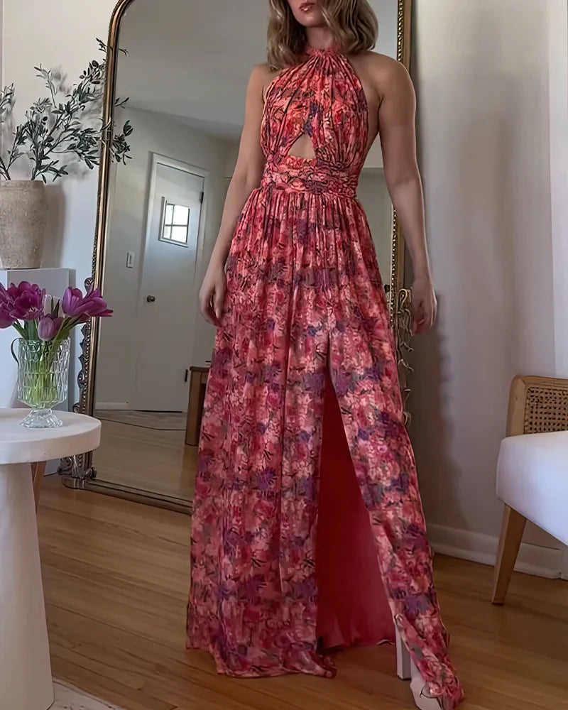 Cira | Robe Longue Dos Nu À Imprimé Fleuri