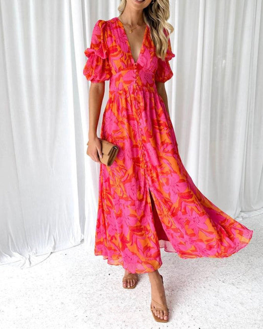 Derana | Robe Maxi Rouge Rose