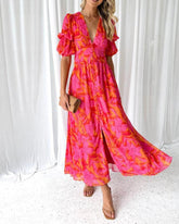 Derana | Robe Maxi Rouge Rose