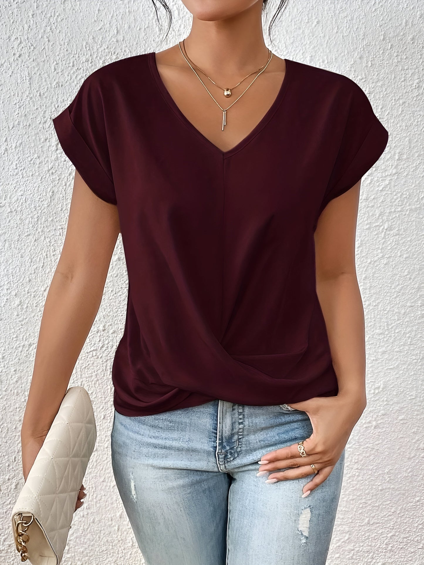 Sophie - T-shirt Décontracté à Col Cœur