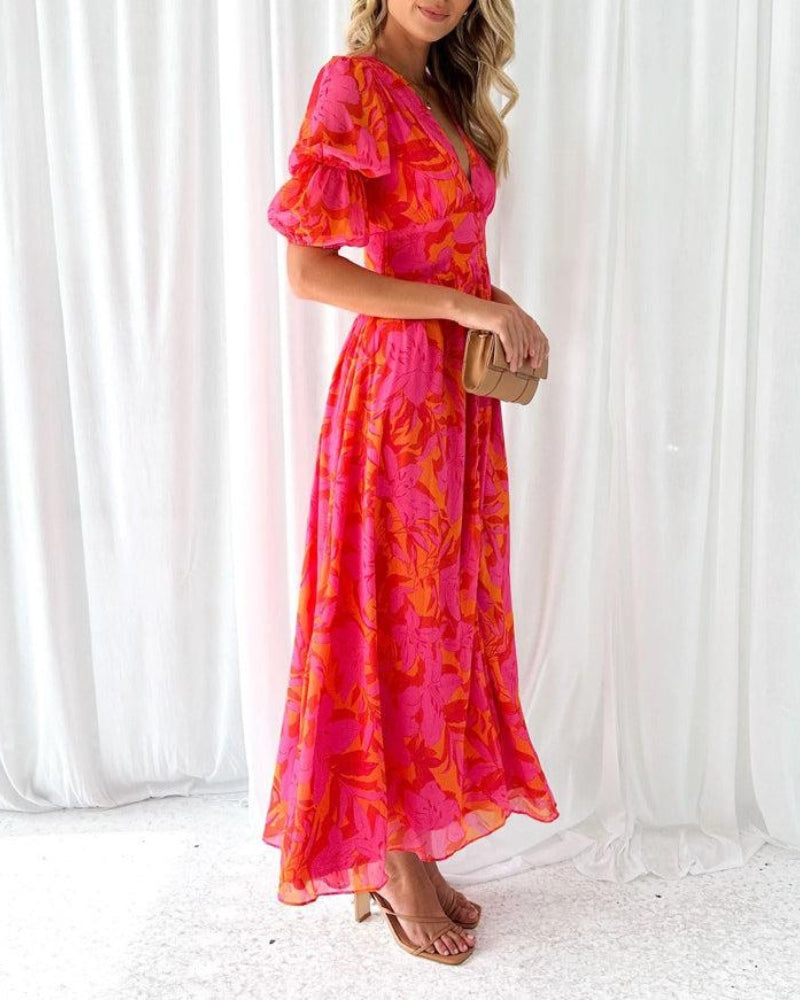 Derana | Robe Maxi Rouge Rose