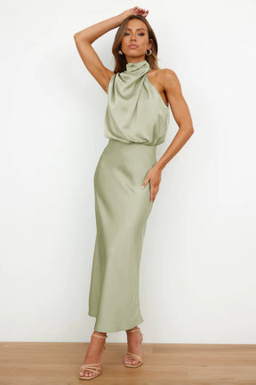 Lorin | Robe Midi Glamour à Épaules Dénudées
