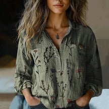 Alexandra | Blouse Vintage Imprimée Au Style Rétro Élégant