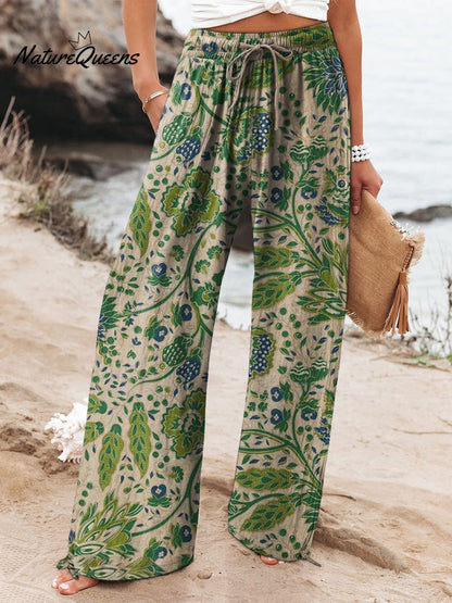Agnes | Pantalon Large En Coton Imprimé Floral