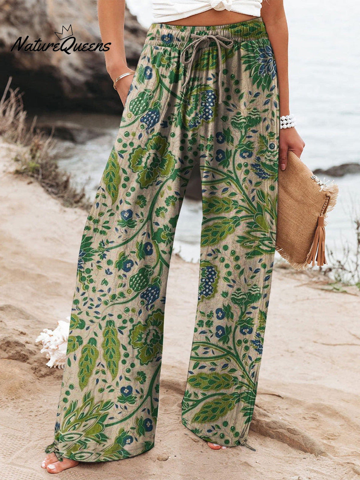 Agnes | Pantalon Large En Coton Imprimé Floral