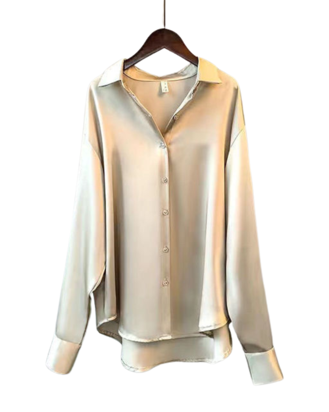 Evelyn | Chemise Longue En Satin À Manches Longues Et Coupe Élégante