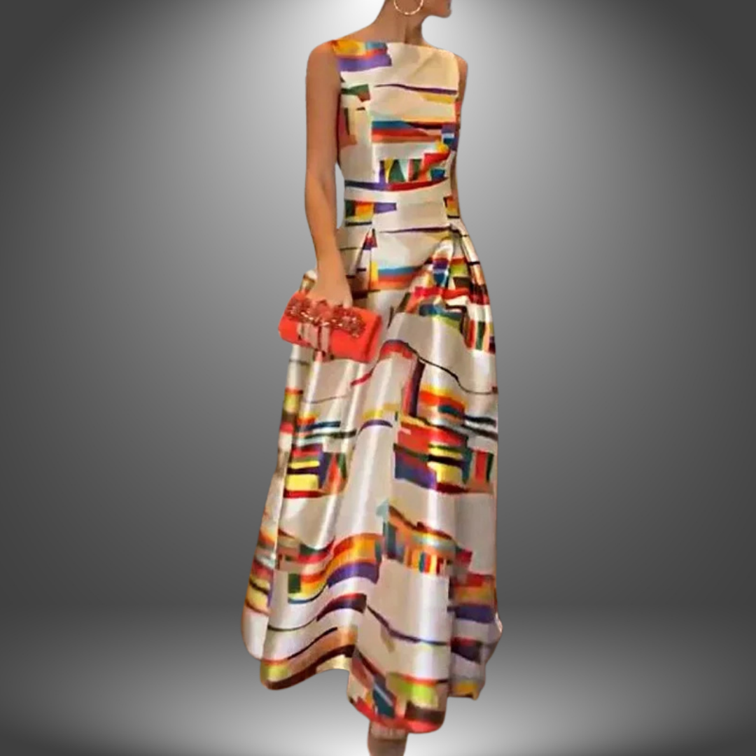 Naïa | Robe Longue À Imprimé Géométrique