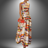 Naïa | Robe Longue À Imprimé Géométrique