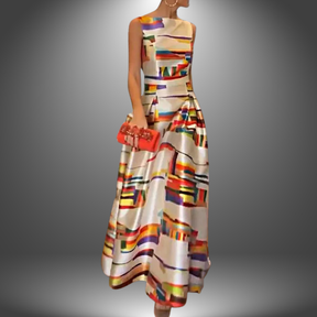 Naïa | Robe Longue À Imprimé Géométrique