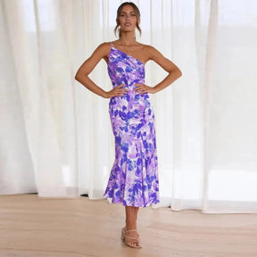 Mielle | Robe Midi Asymétrique à Imprimé Fleuri