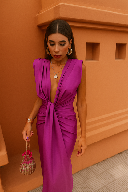 Élina | Robe Longue Plissée Et Fluide