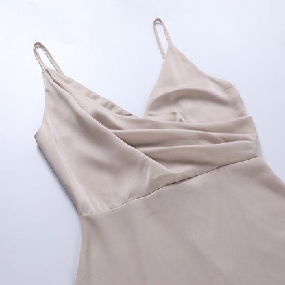 Liora | Robe Midi Élégante À Bretelles Et Décolleté En V