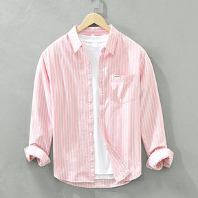 Maréa | Chemise D’Été En Lin Rayé Haut De Gamme
