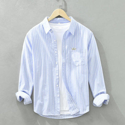 Maréa | Chemise D’Été En Lin Rayé Haut De Gamme