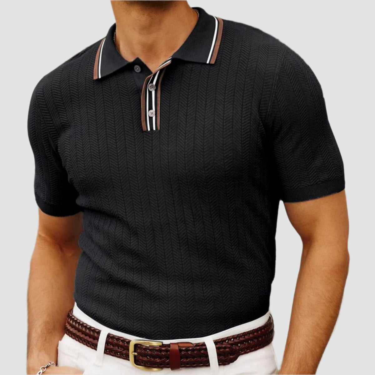 Léo | Polo En Maille Haut De Gamme Et Élégant