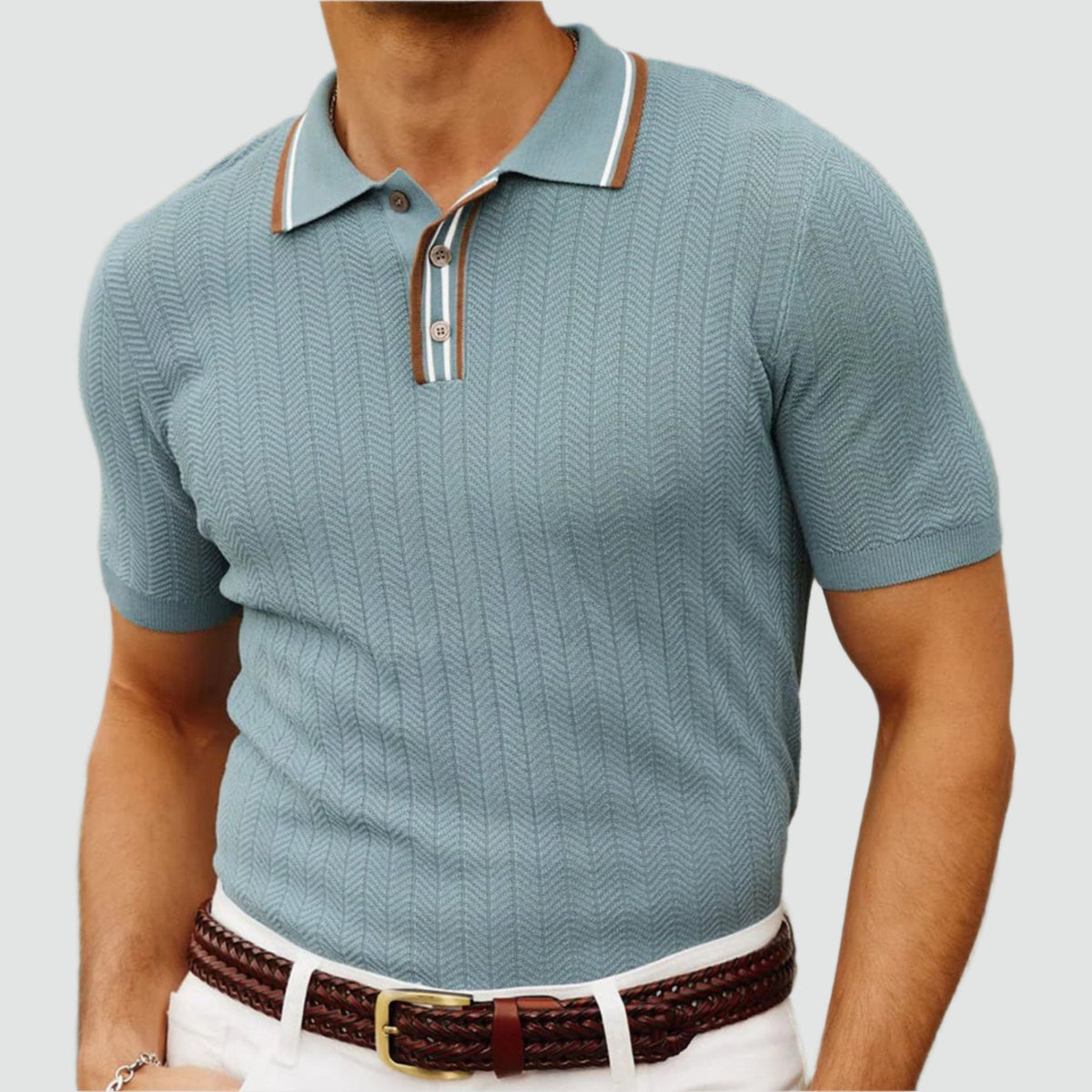 Léo | Polo En Maille Haut De Gamme Et Élégant