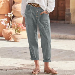 Mara | Pantalon Décontracté En Coton Avec Poches