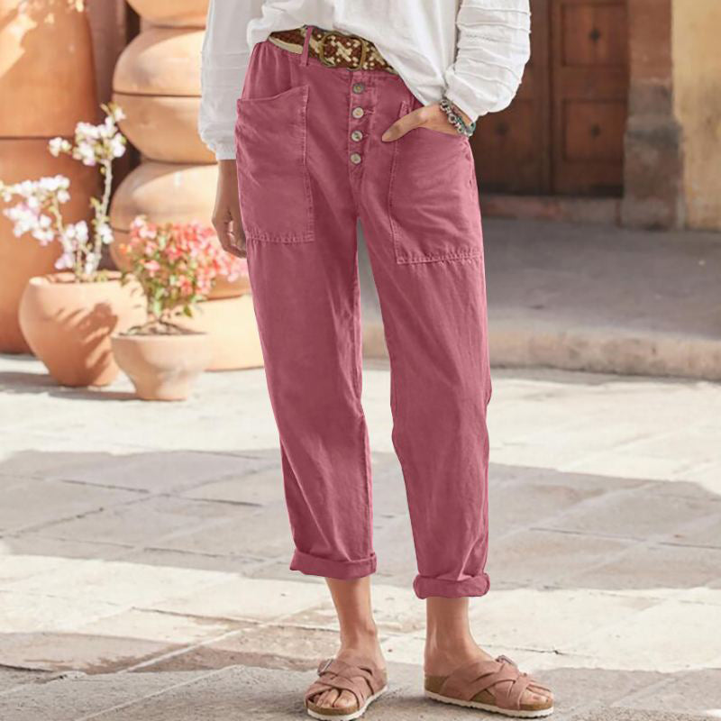 Mara | Pantalon Décontracté En Coton Avec Poches