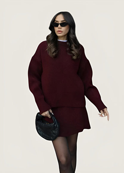 Gina | Ensemble Tricot Douillet Pour L’Hiver Avec Jupe Et Pull