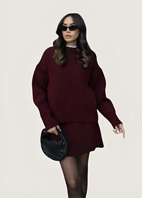 Gina | Ensemble Tricot Douillet Pour L’Hiver Avec Jupe Et Pull