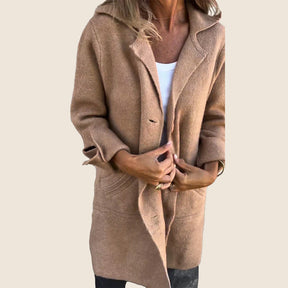 Elvy Paris – Manteau Casual Monopette Avec Revers