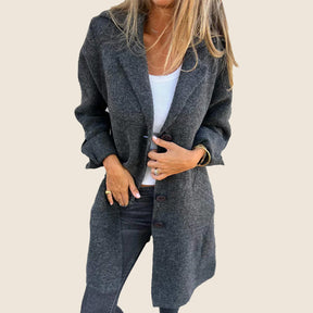 Elvy Paris – Manteau Casual Monopette Avec Revers