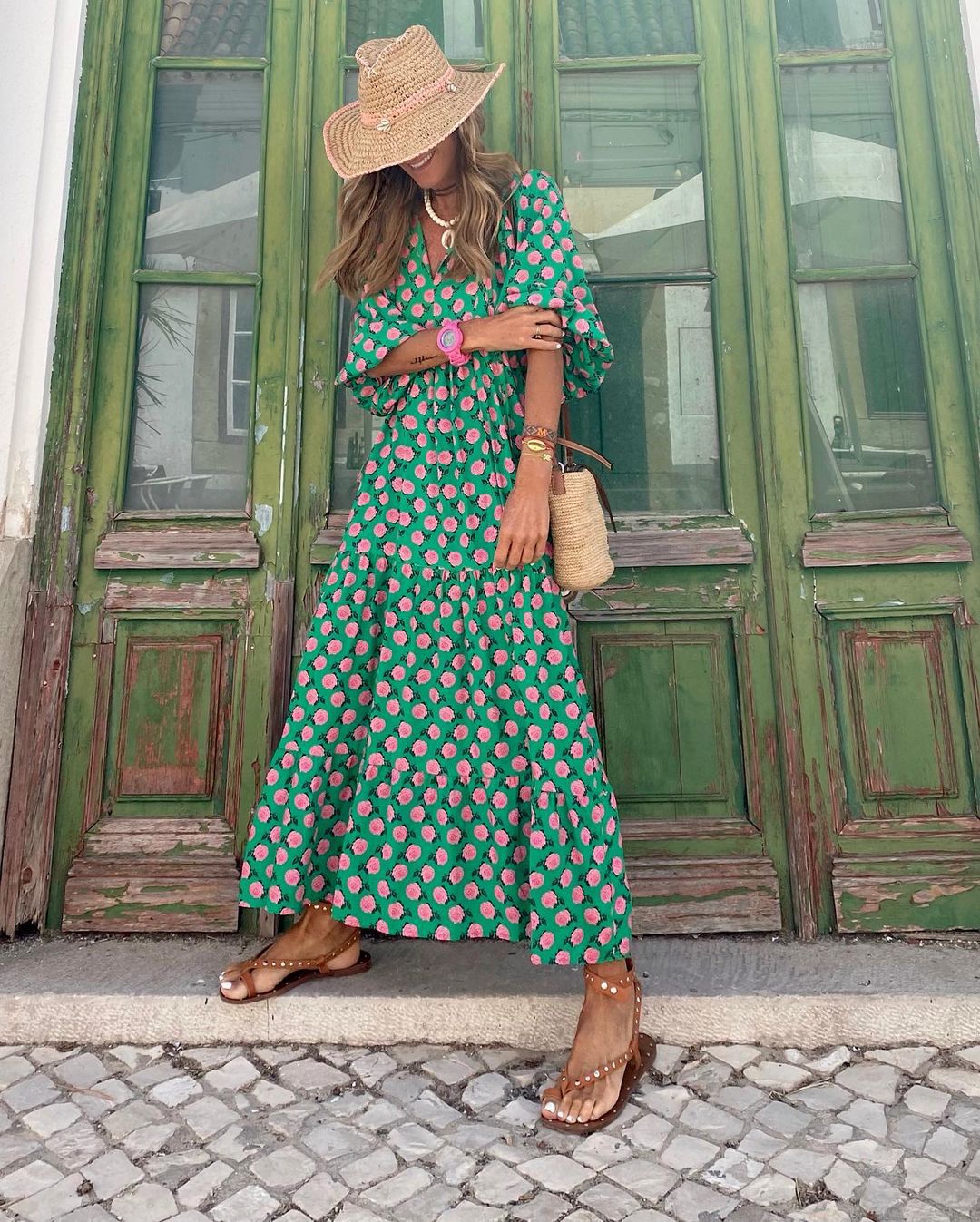 Melissa | Robe Maxi Bohème Avec Décolleté En V