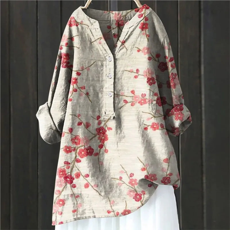 Martha | Blouse Longue Fleurie À Coupe Fluide Et Tissu Aéré